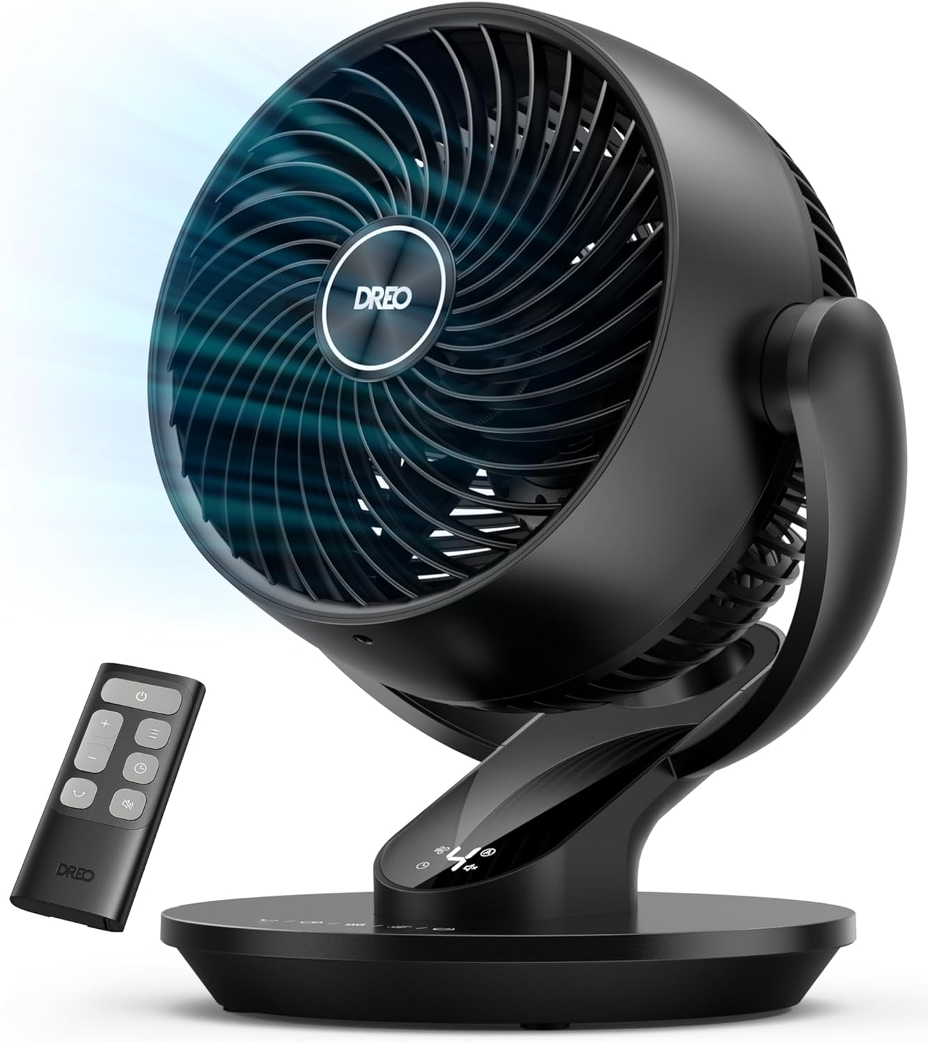 Dreo table fan in a modern bedroom setting