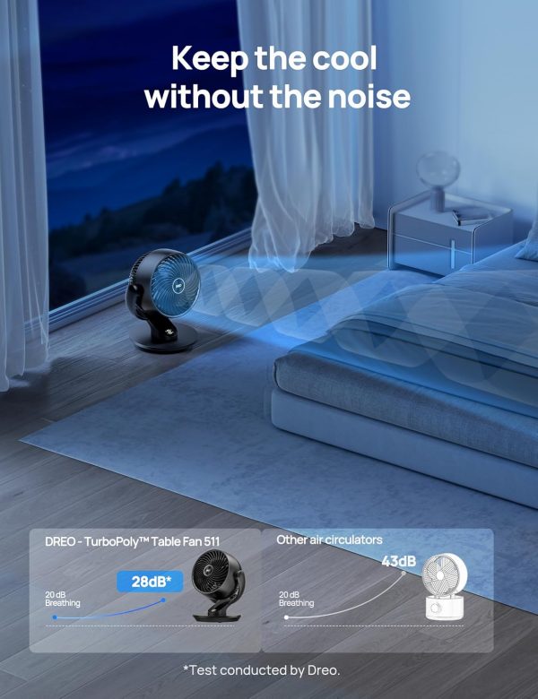 Dreo Table Fan with WingBoost Quiet Design for Bedroom and-5