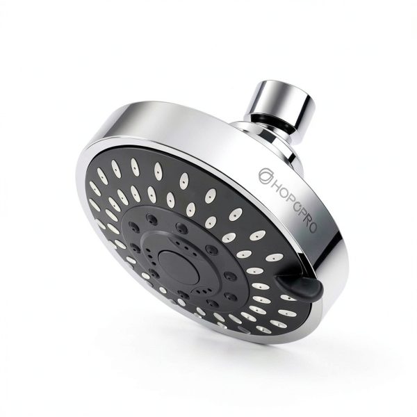 High Pressure Shower Head HOPOPRO 4" Chrome Fixed 5-Mode High Flow-2