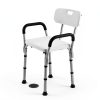 Shower Chair Drive Medical Height Bath Seat with Padded Arms White-1