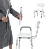 Shower Chair Drive Medical Height Bath Seat with Padded Arms White-6