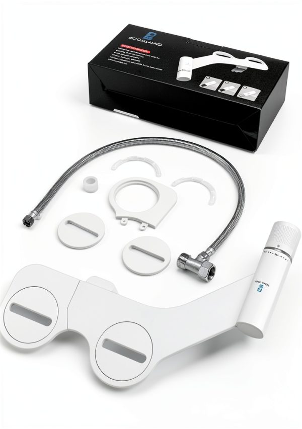 Ultra Slim Bidet Attachment POCALAND Retractable Dual Nozzles White-7