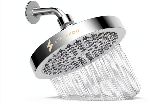 Shower Head SparkPod High Pressure Rain 6 Inch Round Polished Chrome-0