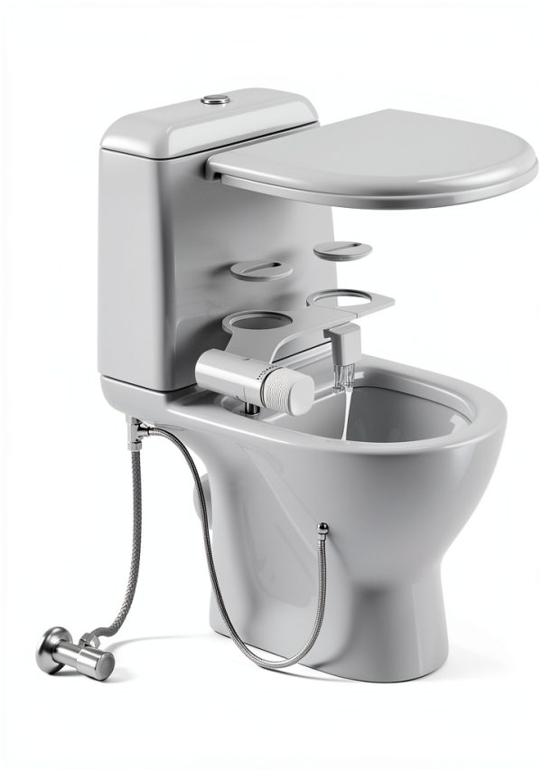 Ultra Slim Bidet Attachment POCALAND Retractable Dual Nozzles White-4