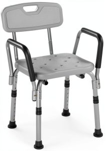 Shower Chair Drive Medical Height Bath Seat with Padded Arms White-0
