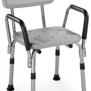 Shower Chair Drive Medical Height Bath Seat with Padded Arms White-0