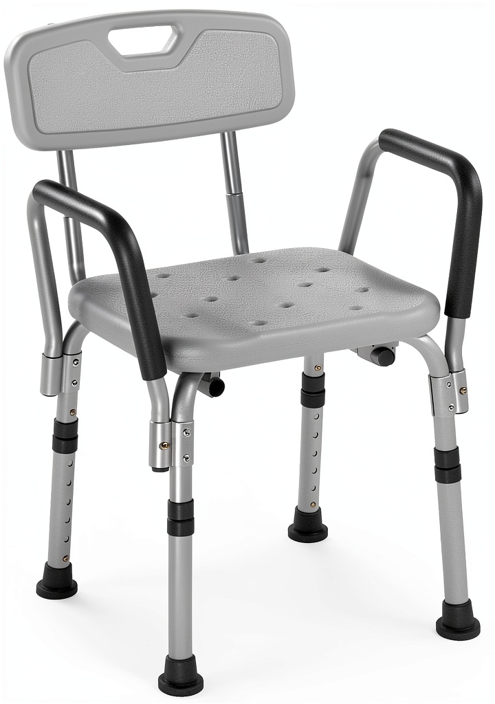 Drive Medical adjustable shower chair for seniors being installed in a bathroom bathtub