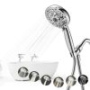 Shower Head 6 Setting Handheld by JDO Chrome 4.7in 59in Hose-1