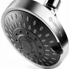 High Pressure Shower Head HOPOPRO 4" Chrome Fixed 5-Mode High Flow-0
