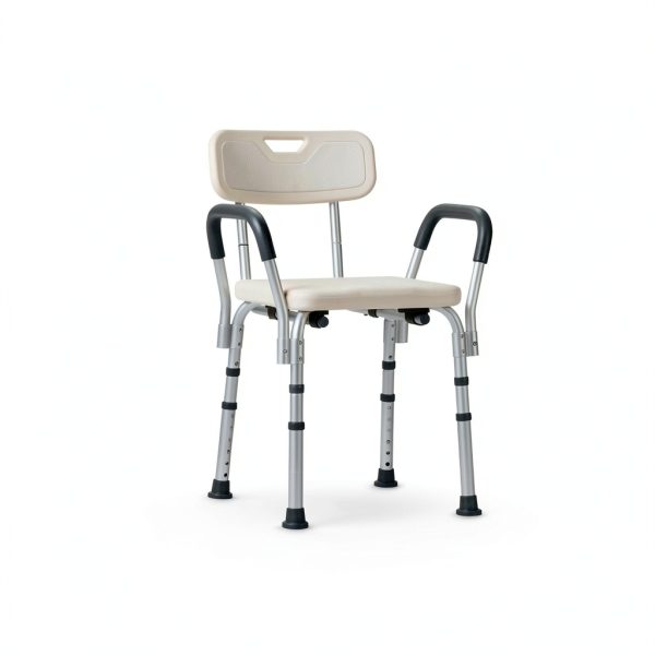 Shower Chair Drive Medical Height Bath Seat with Padded Arms White-3