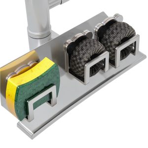 Stainless Steel Kitchen Sink Organizer 3PCS No-Drill Mounted Holder-0