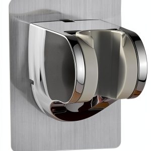Shower Head Holder GwengKB Adhesive Wall Mount Adjustable Silver-0