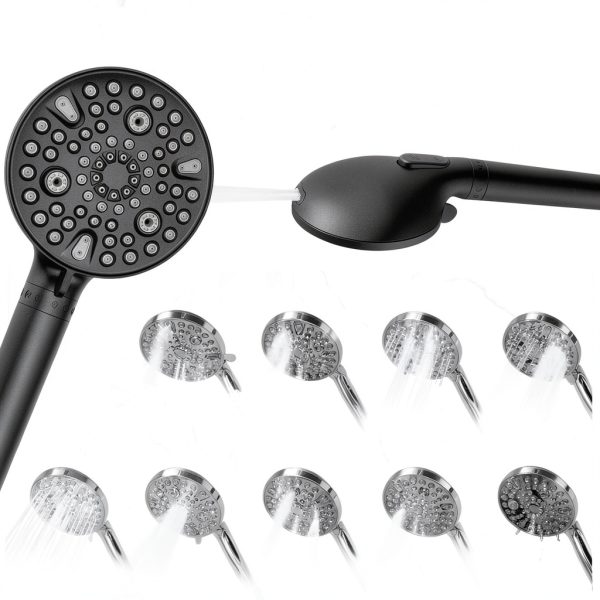 MakeFit Dual Filtered Rain Shower Head Combo Handheld Matte Black-5