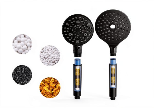 MakeFit Dual Filtered Rain Shower Head Combo Handheld Matte Black-3